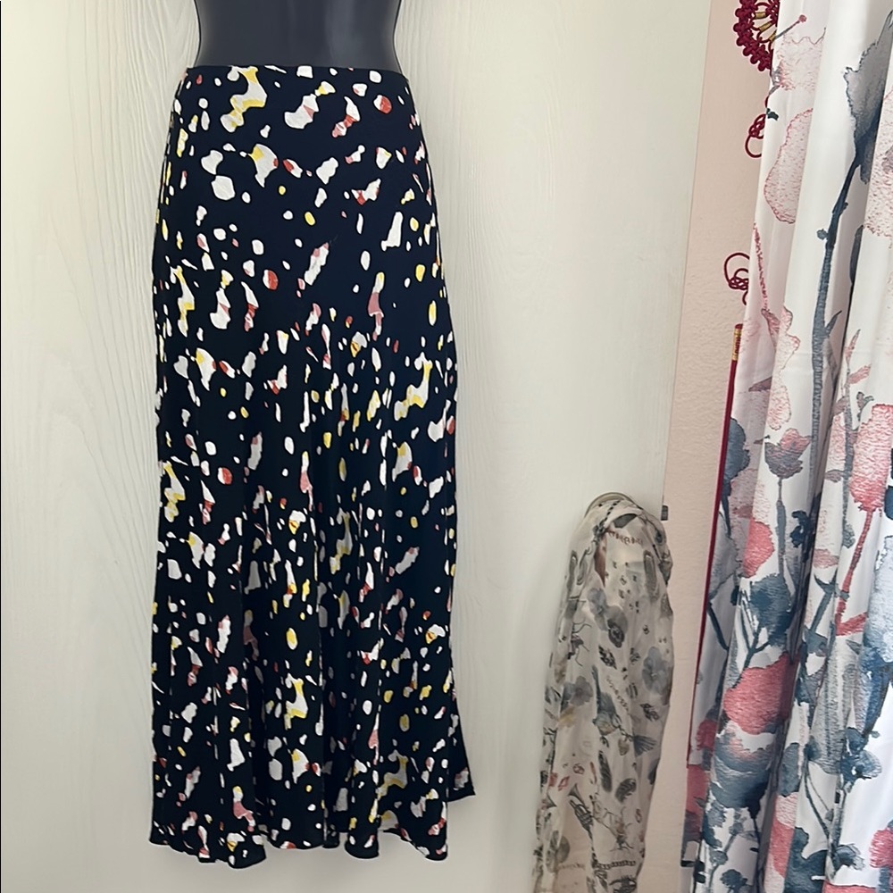 ba&sh Black Multicolor Patterned Skirt